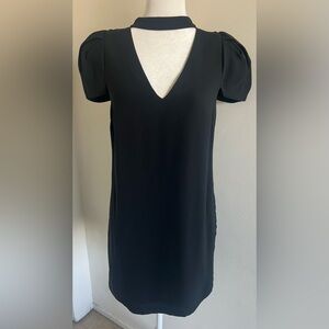 BCBGMaxAzria Elegant Black V-Neck Backless Dress
